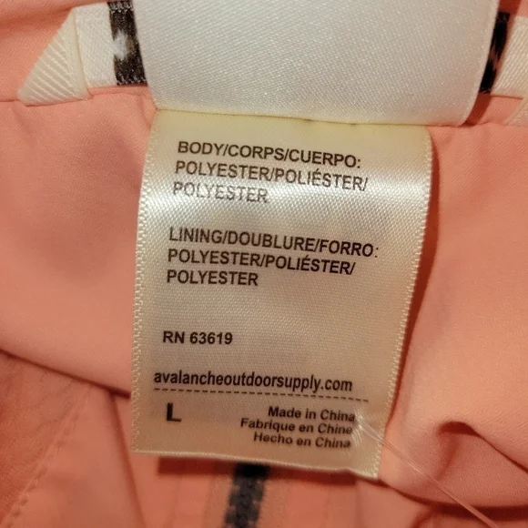 Avalanche Peach Lightweight Rain Jacket Women's Size L - Picture 13 of 13